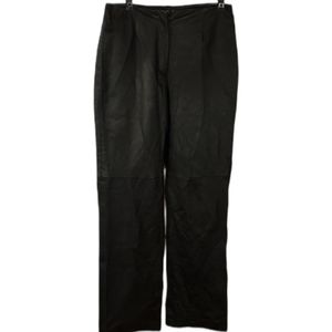 Vintage 💯% genuine leather high-rise black pants